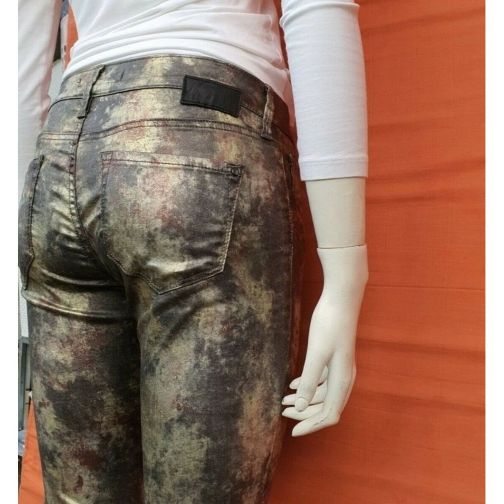 WOMENS Unisex MAVI Alexa Irridescent Skinny Jeans trousers Pant Size 8 Mid Rise - Picture 8 of 9